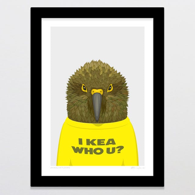 Glenn Jones Art Animals In T-shirts - Kea Art Print Art Print