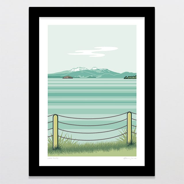 Glenn Jones Art Lake Taupo Alternative Colour 2025 Art Print Art Print A4 / Black