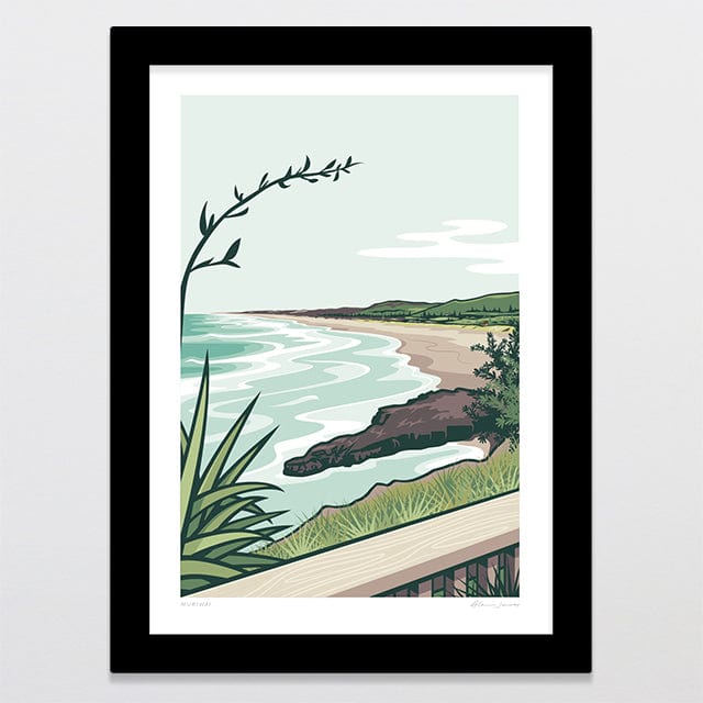 Glenn Jones Art Muriwai Alternative Colour 2025 Art Print Art Print A4 / Black