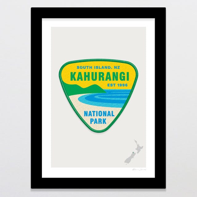 Glenn Jones Art National Park Patch - Kahurangi Art Print Art Print A4 / Black