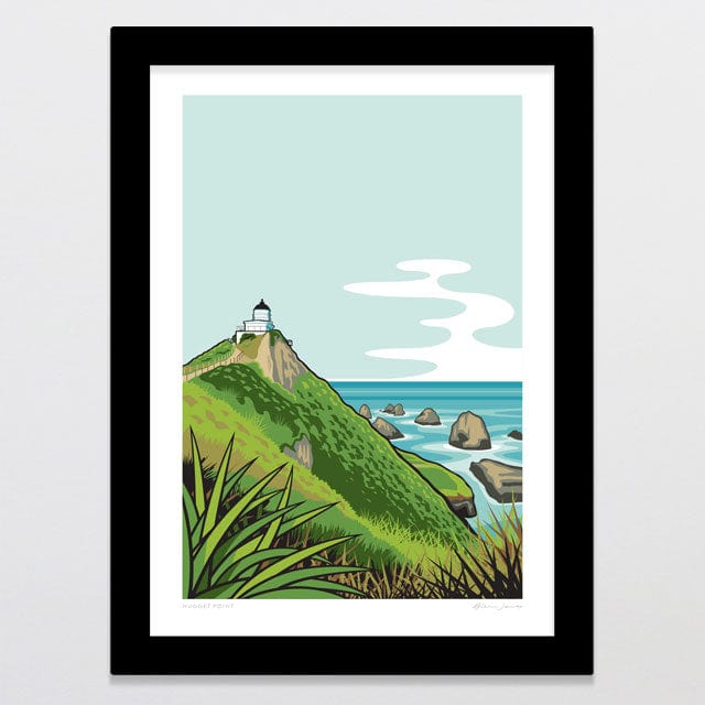 Glenn Jones Art Nugget Point Art Print Art Print A4 / Black