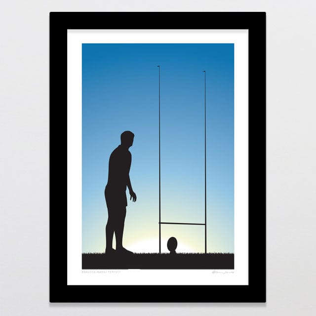 Glenn Jones Art Practice Makes Perfect - Rugby Boy Art Print Art Print A4 / Black