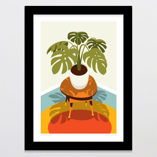 Glenn Jones Art Retro Corner Art Print Art Print A4 / Black