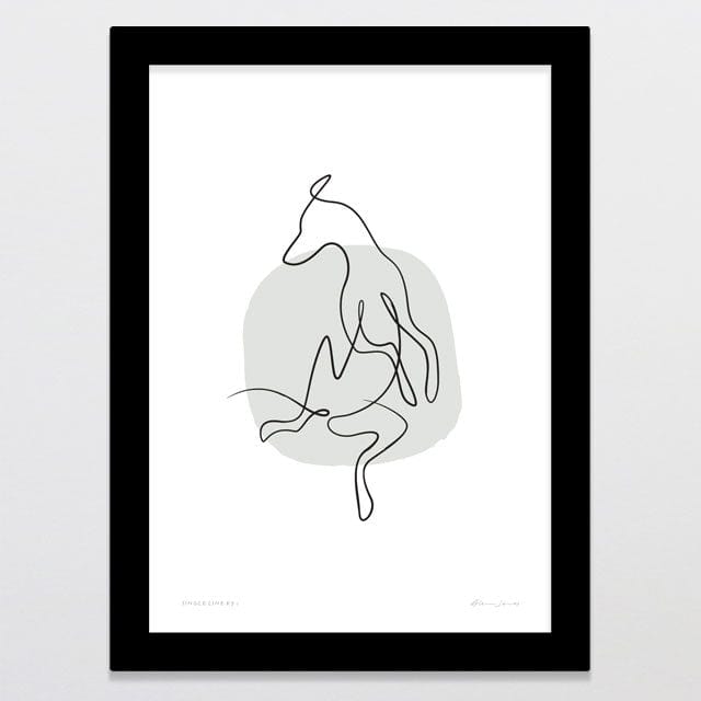 Glenn Jones Art Single Line K9 2 Art Print A4 / Black