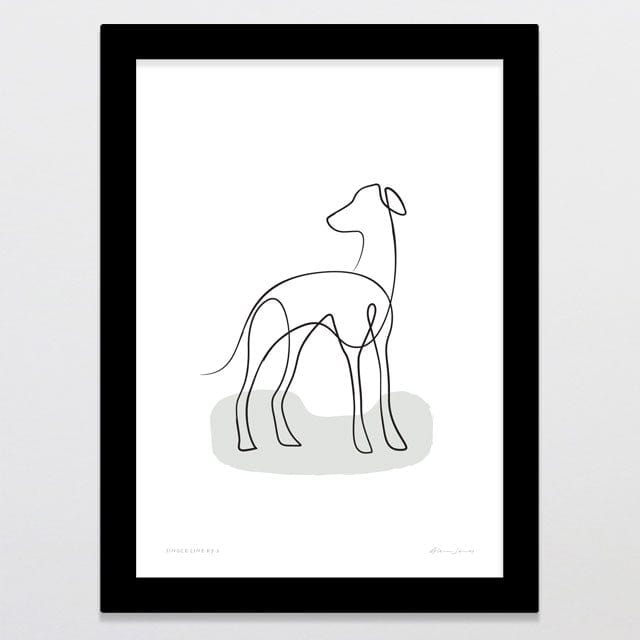 Glenn Jones Art Single Line K9 3 Art Print A4 / Black