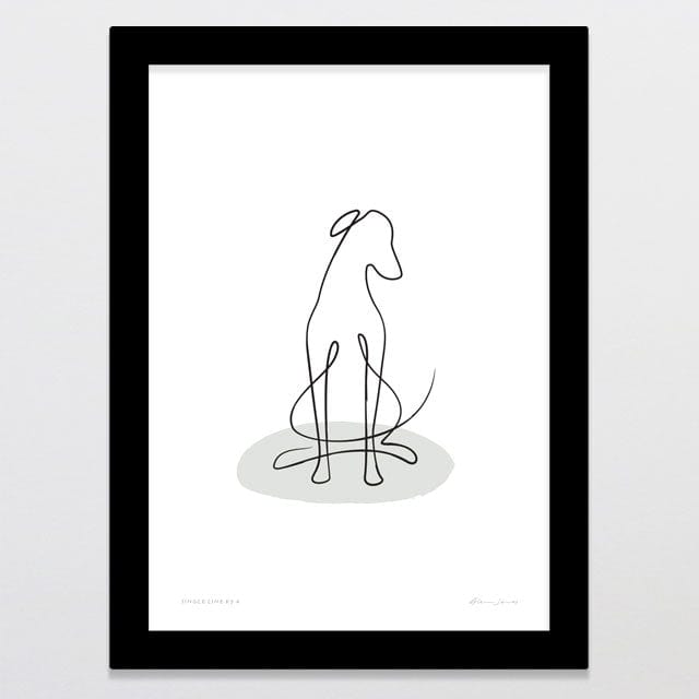 Glenn Jones Art Single Line K9 4 Art Print A4 / Black