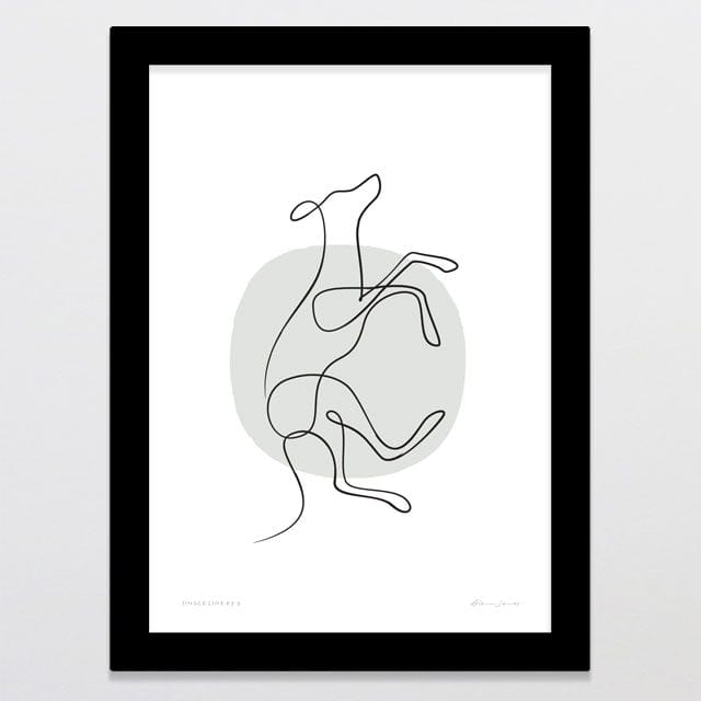 Glenn Jones Art Single Line K9 5 Art Print A4 / Black