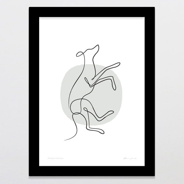 Glenn Jones Art Single Line K9 5 Art Print A4 / Black