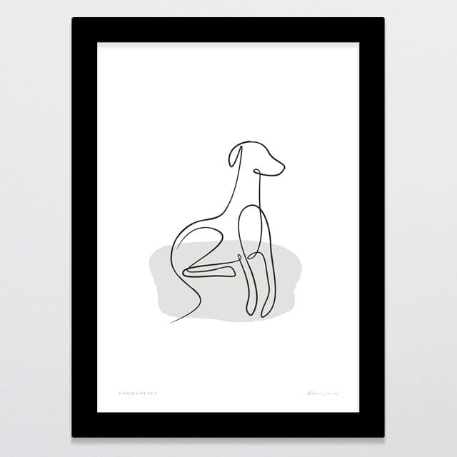 Glenn Jones Art Single Line K9 6 Art Print A4 / Black