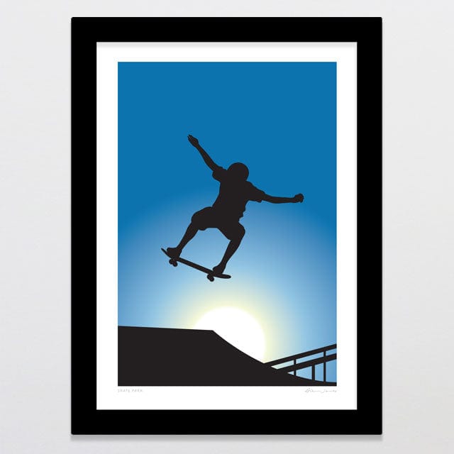 Glenn Jones Art Skate Park Art Print Art Print A4 / Black