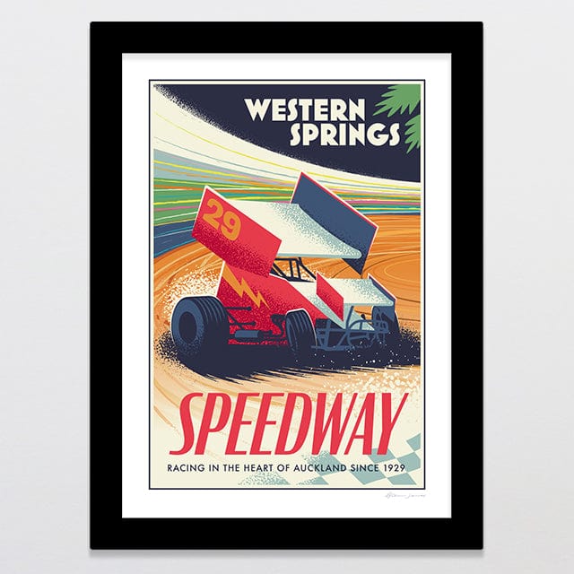 Glenn Jones Art Speedway Art Print Art Print A4 / Black