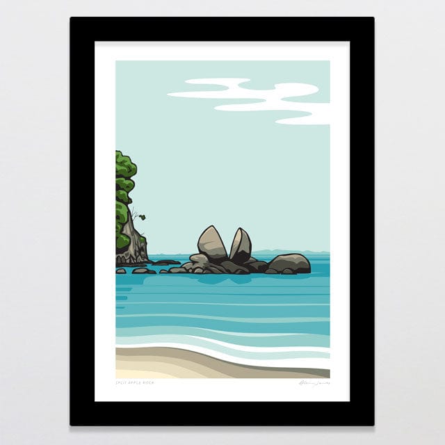 Split Apple Rock Art Print by NZ Artist Glenn Jones - Glenn Jones Art