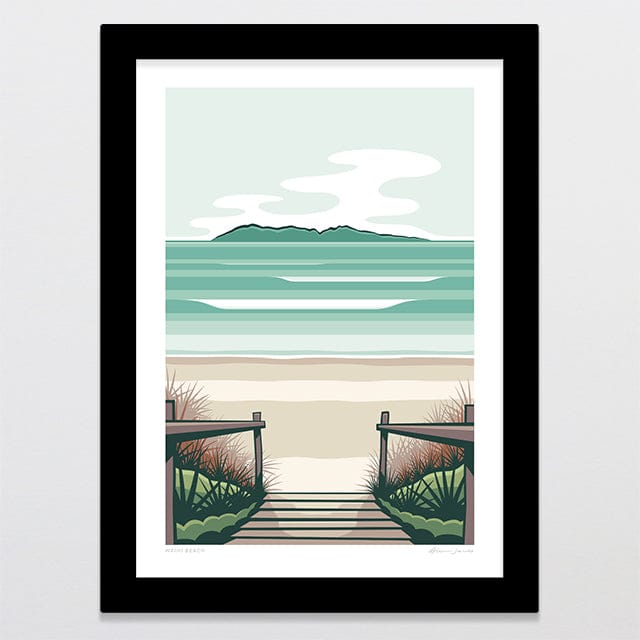 Glenn Jones Art Waihi Beach Alternative Colour 2025 Art Print Art Print A4 / Black