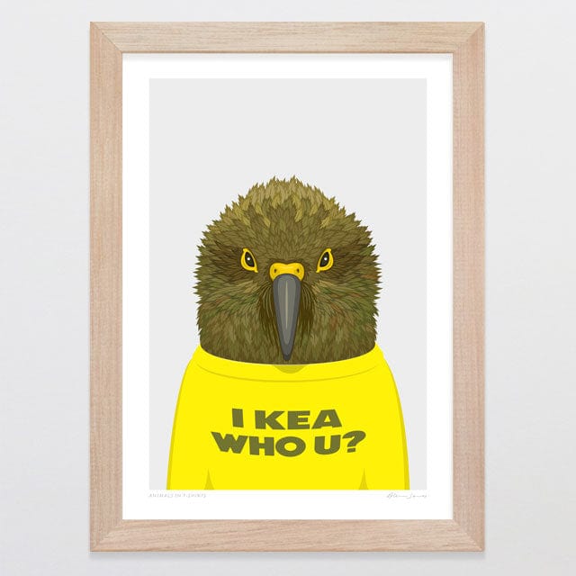 Glenn Jones Art Animals In T-shirts - Kea Art Print Art Print