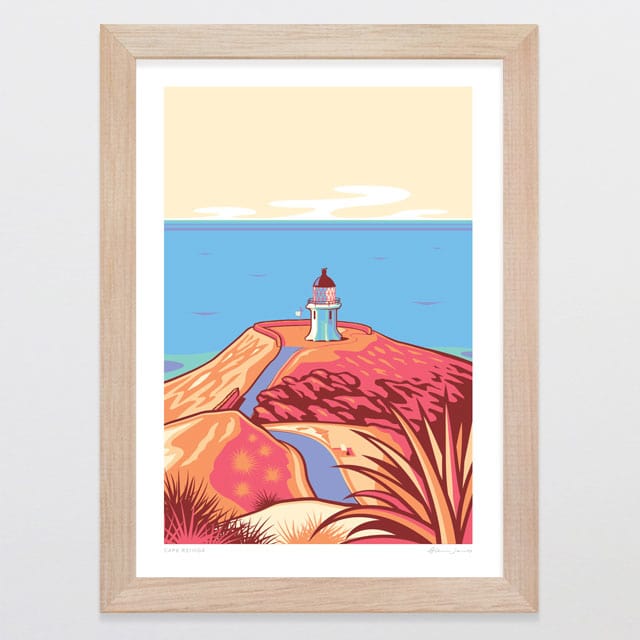 Glenn Jones Art Cape Reinga Alternative Colour 2024 Art Print Art Print A4 / Oak