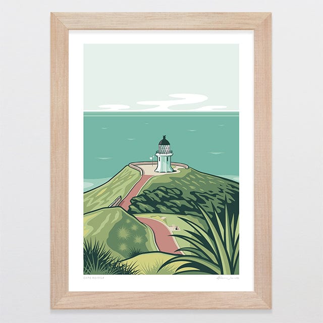 Glenn Jones Art Cape Reinga Alternative Colour 2025 Art Print Art Print A4 / Oak