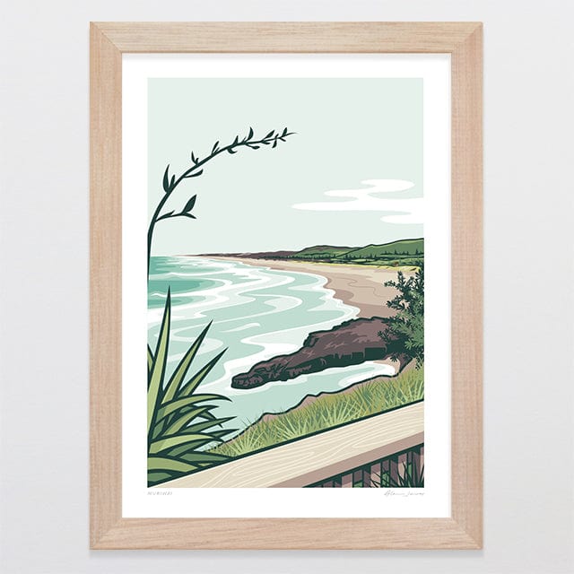 Glenn Jones Art Muriwai Alternative Colour 2025 Art Print Art Print A4 / Oak