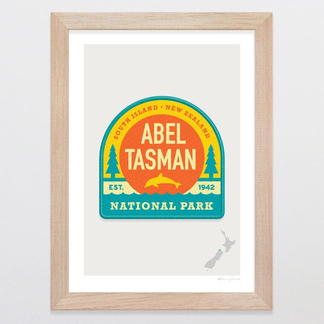 Glenn Jones Art National Park Patch - Able Tasman Art Print Art Print A4 / Oak