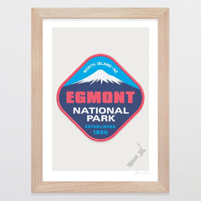 Glenn Jones Art National Park Patch - Egmont Art Print Art Print A4 / Oak