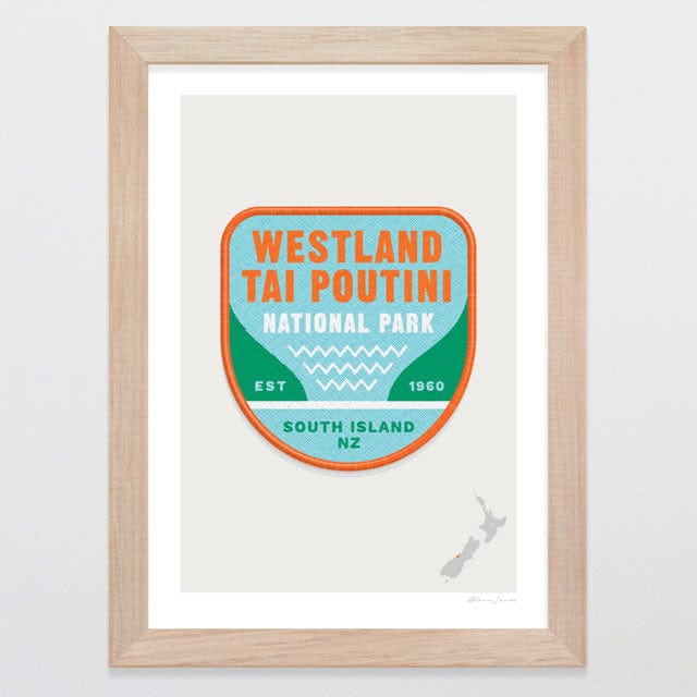 Glenn Jones Art National Park Patch - Westland Art Print Art Print A4 / Oak