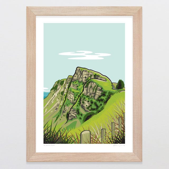 Glenn Jones Art Te Mata Peak Art Print Art Print A4 / Oak