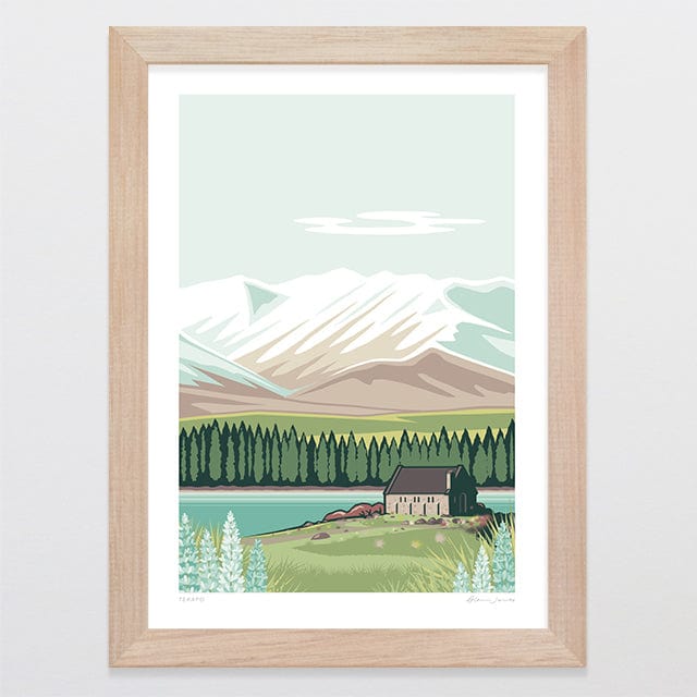 Glenn Jones Art Tekapo Alternative Colour 2025 Art Print Art Print A4 / Oak