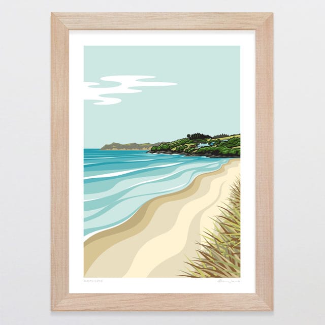 Glenn Jones Art Waipu Cove Art Print Art Print A4 / Oak