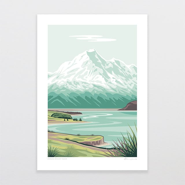 Glenn Jones Art Aoraki Mount Cook Alternative Colour 2025 Art Print Art Print A4 / Unframed