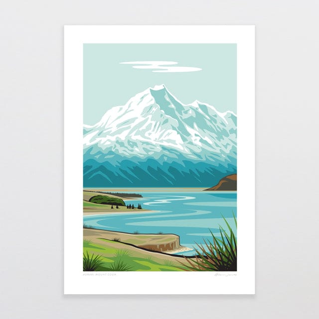 Glenn Jones Art Aoraki Mount Cook Art Print Art Print A4 / Unframed