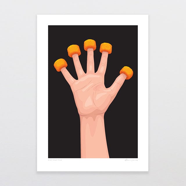 Glenn Jones Art Kiwi High Five Art Print A4 / Unframed