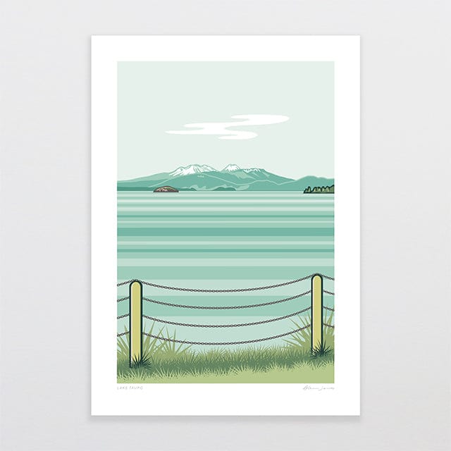 Glenn Jones Art Lake Taupo Alternative Colour 2025 Art Print Art Print A4 / Unframed