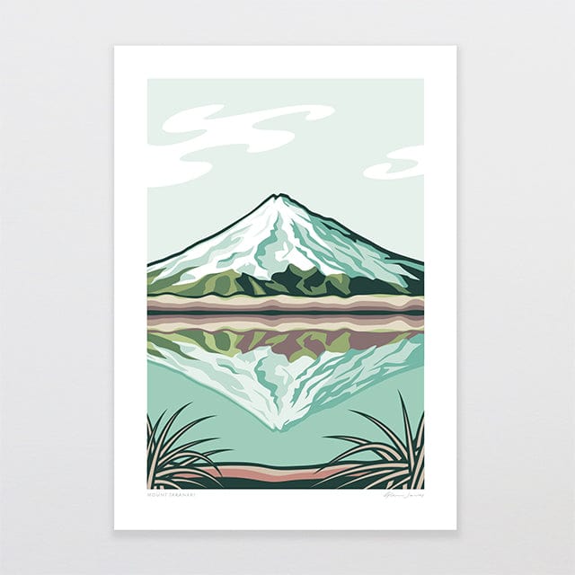 Glenn Jones Art Mount Taranaki Alternative Colour 2025 Art Print Art Print A4 / Unframed