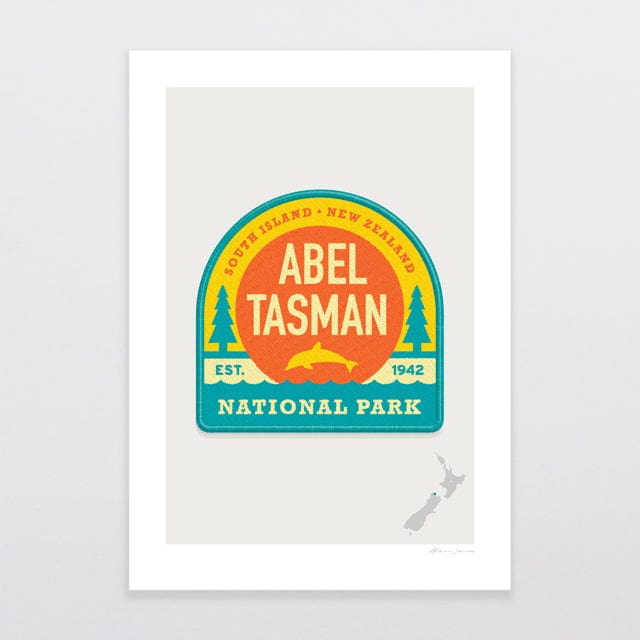 Glenn Jones Art National Park Patch - Able Tasman Art Print Art Print A4 / Unframed