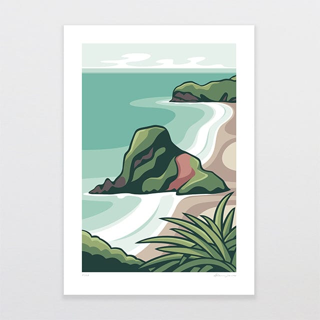 Glenn Jones Art Piha Alternative Colour 2025 Art Print Art Print A4 / Unframed