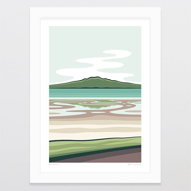 Glenn Jones Art Rangitoto Alternative Colour 2025 Art Print Art Print A4 / Unframed