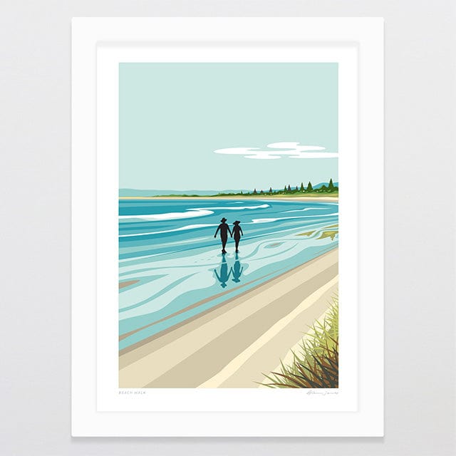 Glenn Jones Art Beach Walk Art Print Art Print A4 / White