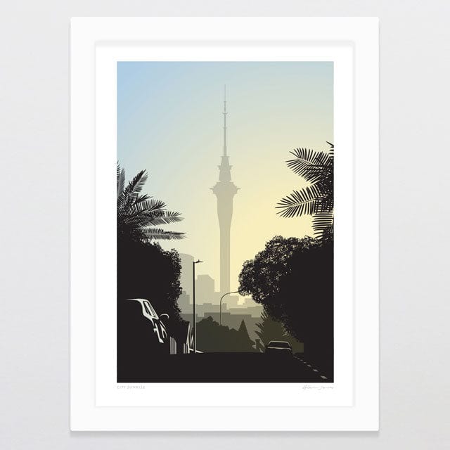 Glenn Jones Art City Sunrise Art Print Art Print A4 / White