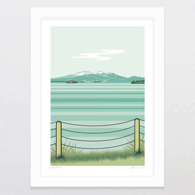 Glenn Jones Art Lake Taupo Alternative Colour 2025 Art Print Art Print A4 / White