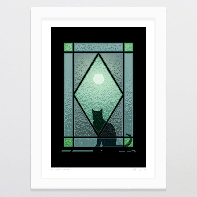 Glenn Jones Art Midnight Window Art Print Art Print A4 / White