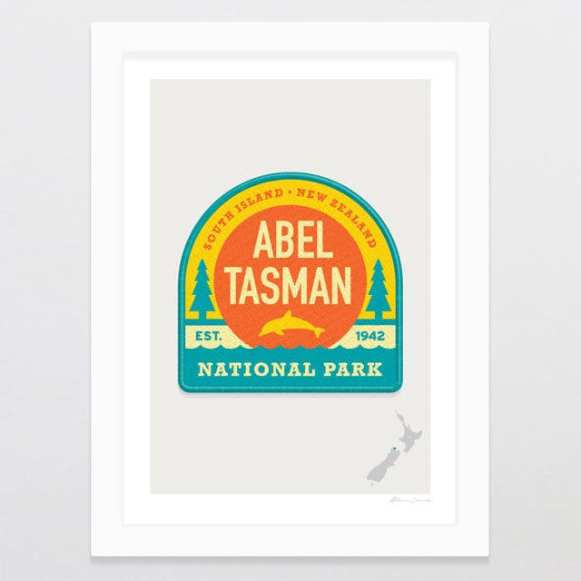 Glenn Jones Art National Park Patch - Able Tasman Art Print Art Print A4 / White