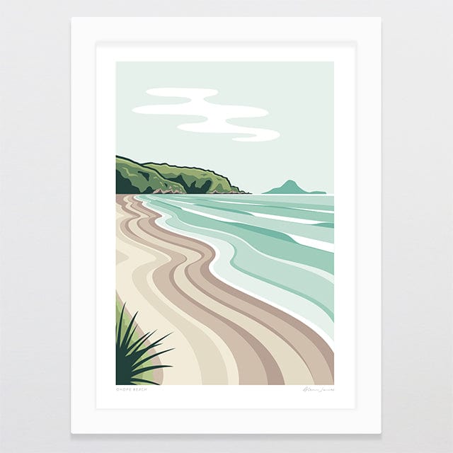 Glenn Jones Art Ohope Beach Alternative Colour 2025 Art Print Art Print A4 / White