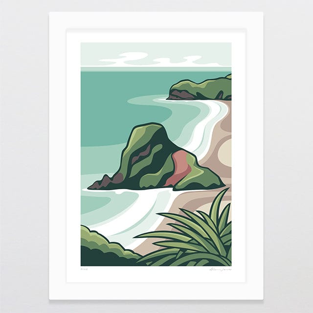 Glenn Jones Art Piha Alternative Colour 2025 Art Print Art Print A4 / White