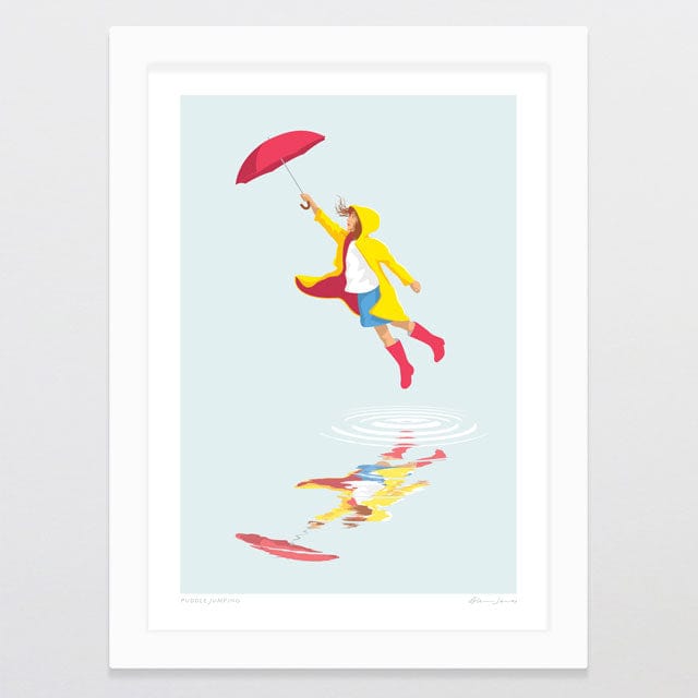 Glenn Jones Art Puddle Jumping Art Print Art Print A4 / White