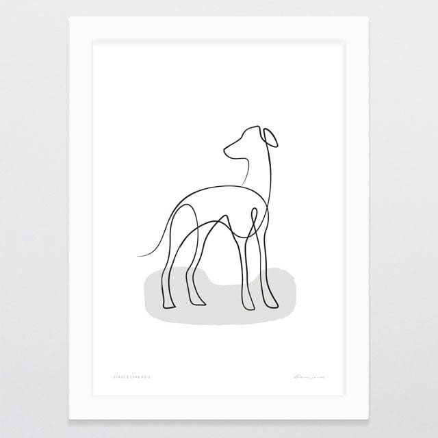 Glenn Jones Art Single Line K9 3 Art Print A4 / White