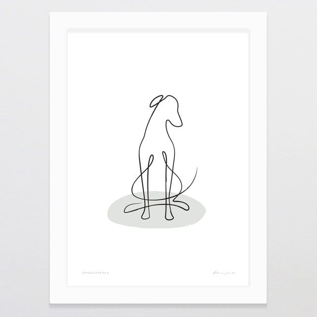 Glenn Jones Art Single Line K9 4 Art Print A4 / White