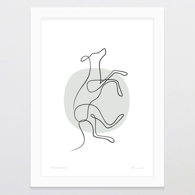 Glenn Jones Art Single Line K9 5 Art Print A4 / White