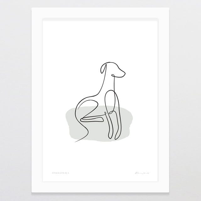 Glenn Jones Art Single Line K9 6 Art Print A4 / White