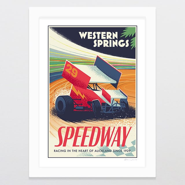 Glenn Jones Art Speedway Art Print Art Print A4 / White