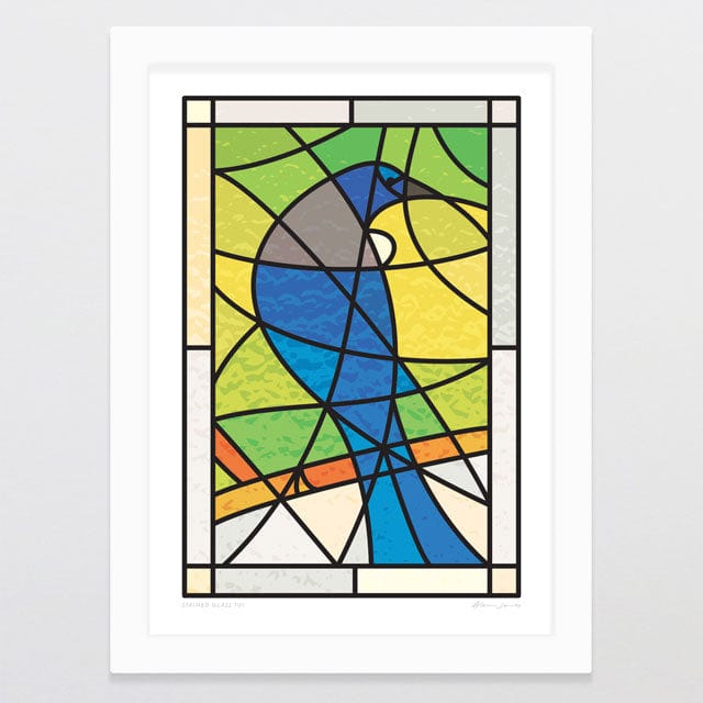 Glenn Jones Art Stained Glass Tui Art Print Art Print A4 / White