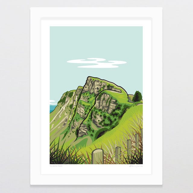 Glenn Jones Art Te Mata Peak Art Print Art Print A4 / White